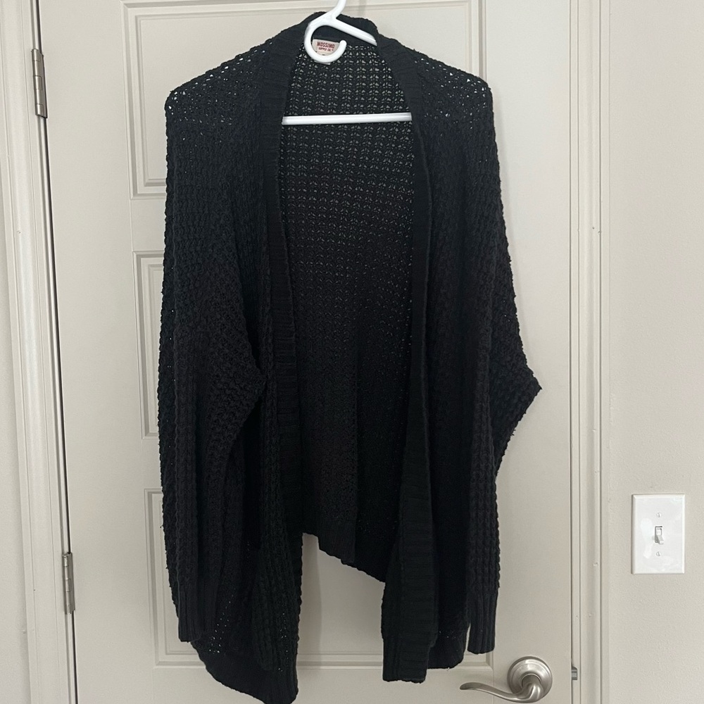 Oversize knit black cardigan